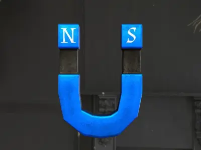 Stylized Magnet - Blue 3D model