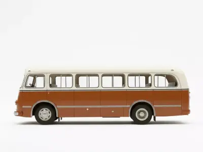 Classic Retro Bus Low-poly 3D model