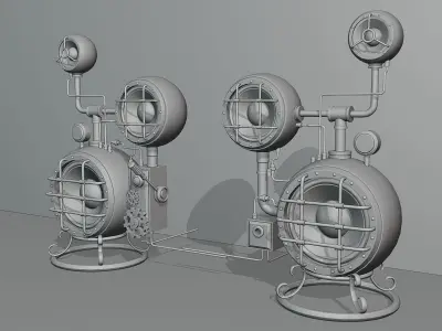 Steampunk computer speakers 9 3D model