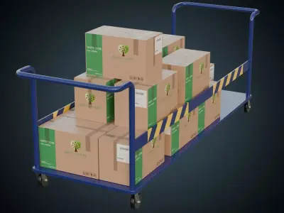 Transport Trolley 1A Low-poly 3D model by weeray