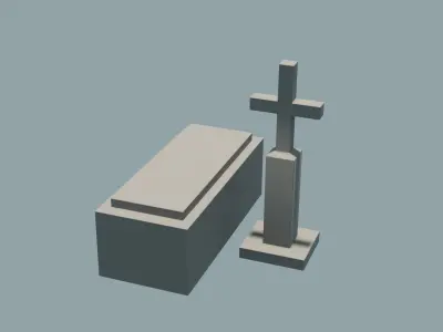 Low poly gravestones Free low-poly 3D model