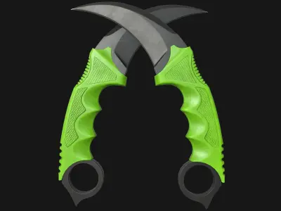 Karambit Knife Low-poly 3D model 3