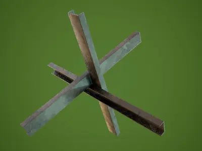  Hedgehog Anti Tank PBR Low-poly 3D model