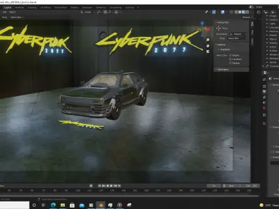 Cyber car Free 3D model