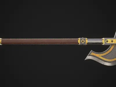 Fantasy Axe 1B Low-poly 3D model