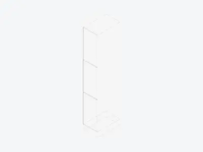 Locker - Laminate - Integral - Classic - 3 Door Low-poly 3D model