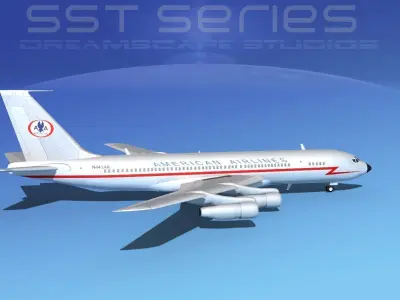 Boeing 707-320 SS American Airlines 3D model