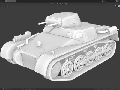Pzkpfw I Tank Base Mesh Low-poly 3D model