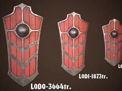Knight Shield 03 Low-poly 3D model