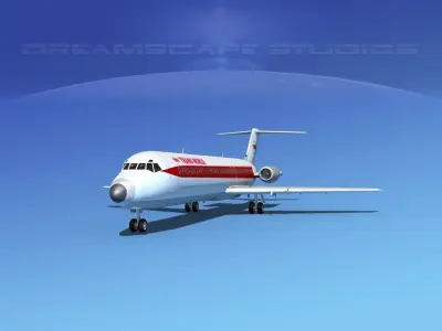 Douglas DC-9-40 Trans World 1 3D model