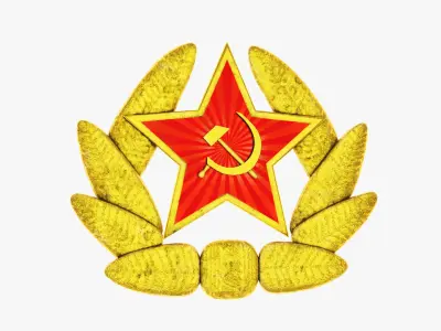 Soviet Red Star Hammer and Sickle 3D model
