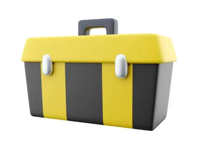Plastic toolbox cartoon icon 3D model