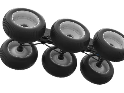 Chassis of 6x6 Monster Truck Version 3 Scale 1 to 25 3D print model