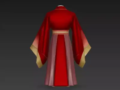 Chinese antique style clothing wear Hanfu 1 3D model