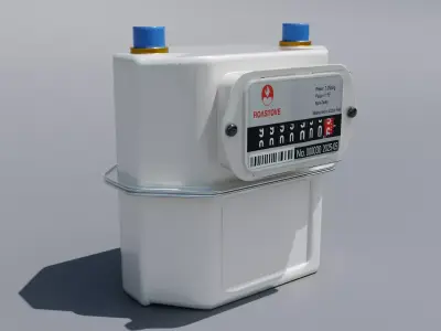 Realistic Industrial Gas Meter - Roastove G4 3D model