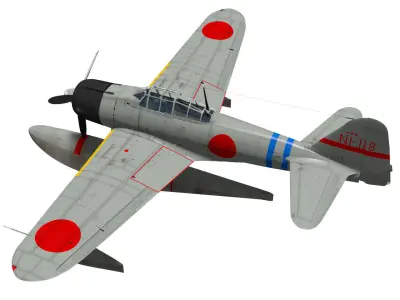 Nakajima A6M2-N Rufe 3D model purchase