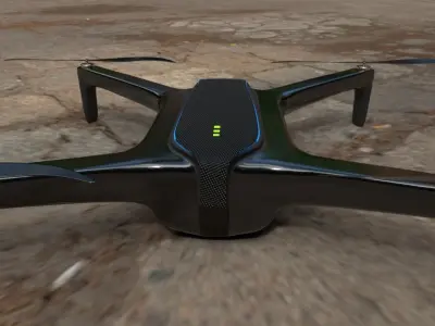 Drone unmanned aerial vehicle - Low-poly 3D model