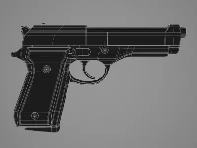 Simple Handgun Low-poly 3D model