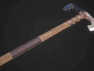 Medieval Axe 02 Low-poly 3D model