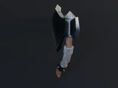 Ax Game Ready - Low Poly 3d Model Wiking Axe Low-poly 3D model