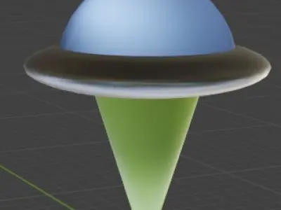 Ufo with ray 3D model