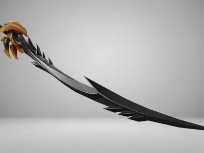 Futuristic Sword Low-poly 3D model 21
