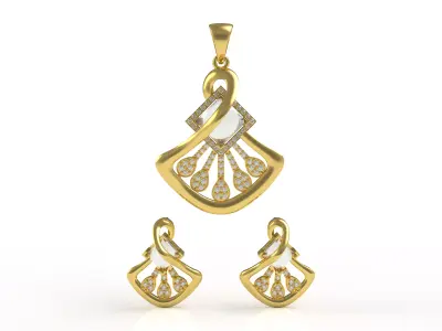 Diamond Pendant Set 12 3D print model