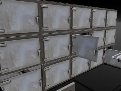Mortuary Storage Racks 3D Model Low-poly 3D model