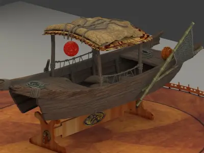 Chinese fishing boat 3D model purchase