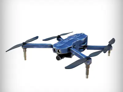 3D old drone Low-poly 3D model