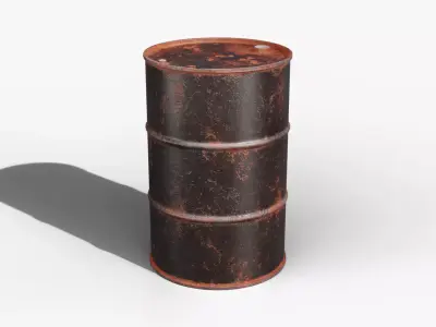 Steel Barrel - Black - Rusted 3D model