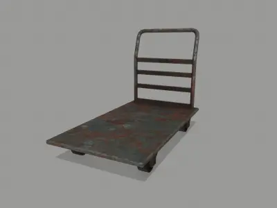 Trolley metal hand cart Low-poly 3D model