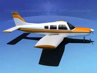 Piper Warrior II 3D model 8