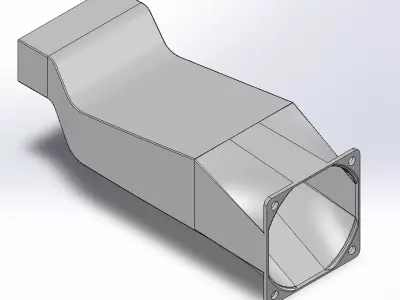 Tesla long narrow duct for 60x60xXX fan - v3 3D print model 3D print model