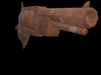 BrokenRustRevolver Free low-poly 3D model