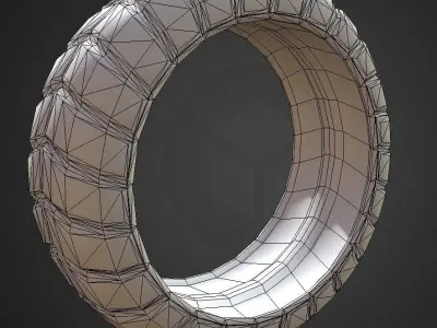 Futuristic Tire Low-Poly Version Low-poly 3D model