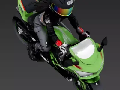 29- Motorcycle racer 2 3D model