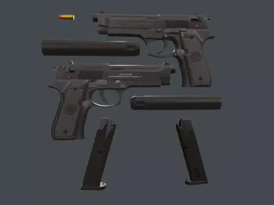 Beretta M9 Low-poly 3D model order