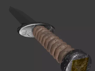 Stylized Curved Dagger - Low Poly Ancient Blade Low-poly 3D model