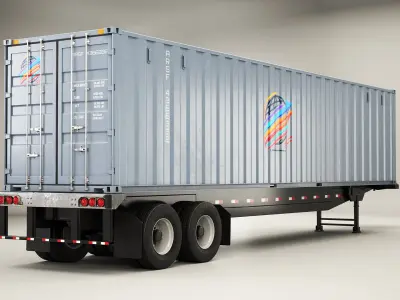 ISO Shipping Container Semi Trailer  purchase 3D model