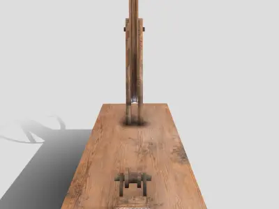 Medieval Spinning Wheel Low-poly 3D model