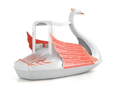 Swan Pedal Boat Low-poly 3D model