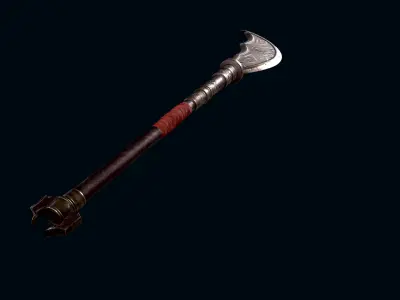 Dwarf glaive Low-poly 3D model