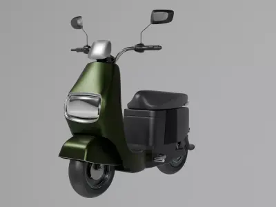Retro Scooter 3D Model Clean and Damaged Versions 3D model