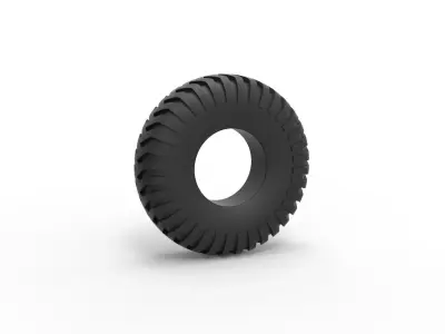 Military truck tire 12 Scale 1 to 25 3D print model