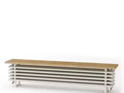 White Radiator With Own Legs 3D model