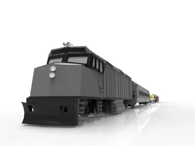 Low Poly Long Train FBX Gamer or Render Low-poly 3D model