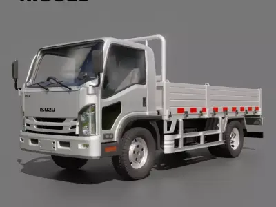 Isuzu Elf Flatbed Truck Free 3D model