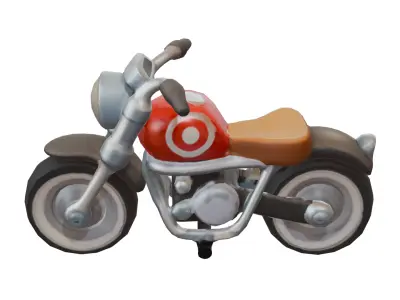 Stylized retro motorcycle 3D model
