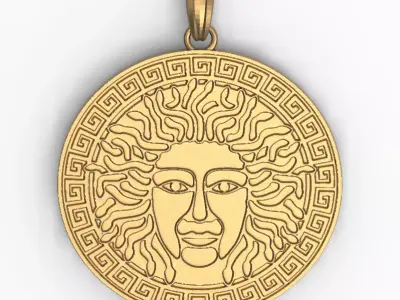 Medusa gorgon head Pendent 3D print model